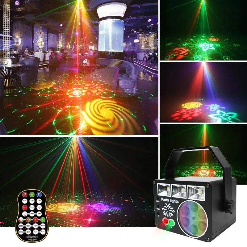 

Honeycomb 3-in-1 Party Light USB Sound Activated Strobe with Remote Control for Stage Disco Birthday Decoration Lighting