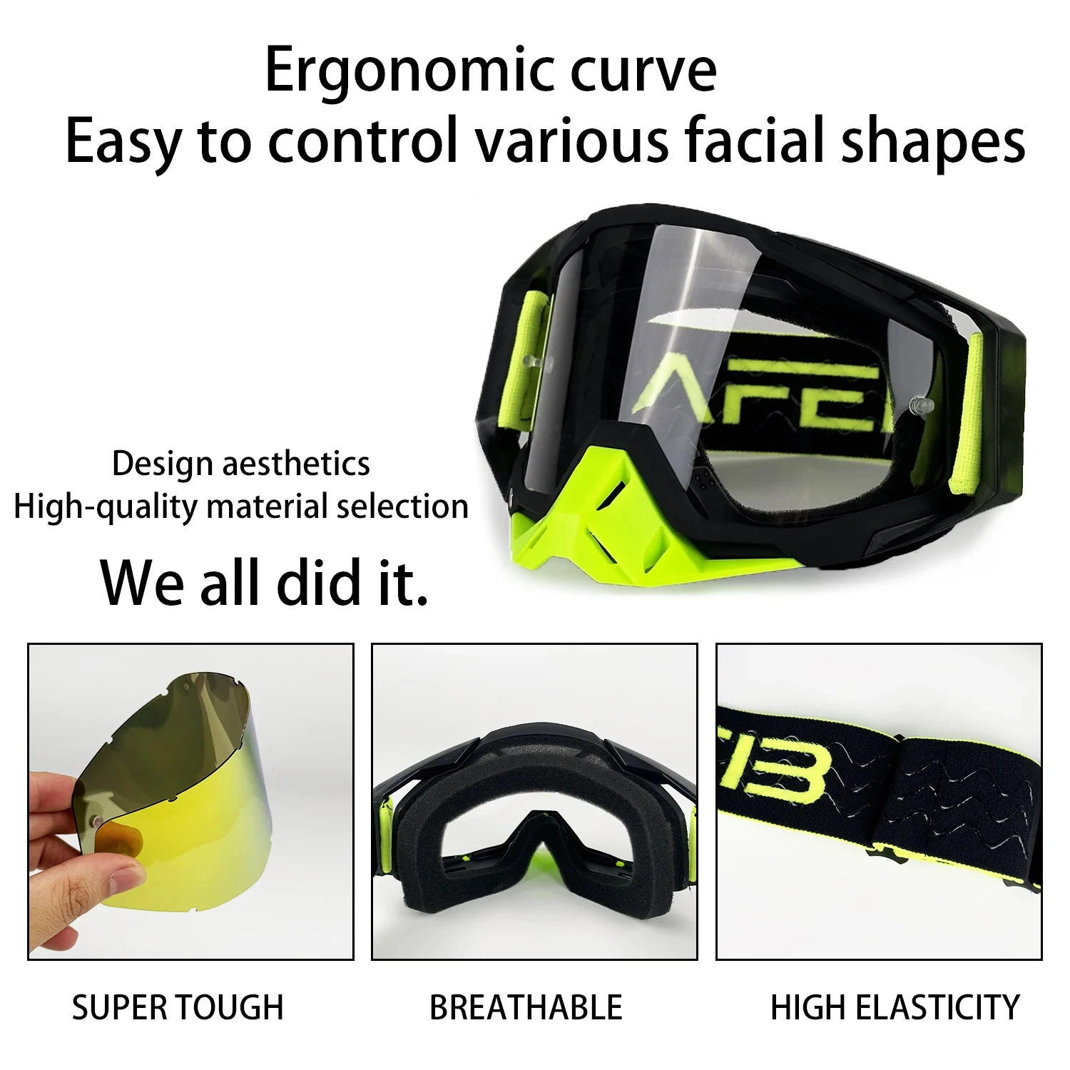 Motocross Goggles Outdoor Riding Glasses Motorcycle Helmet Goggles Sunglasses Ski Sport Racing Windproof