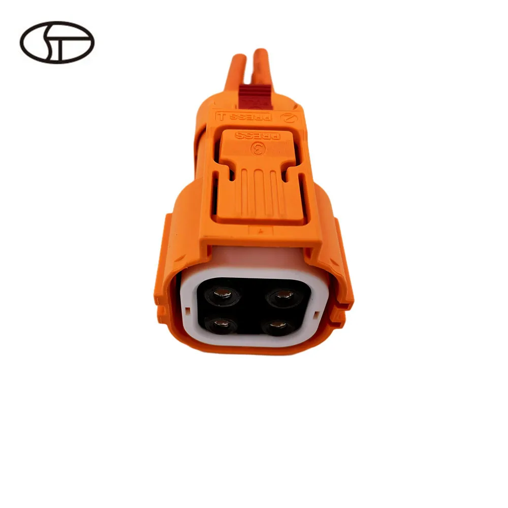 New energy vehicle four-core high-voltage connector 16A-32A waterproof smallsquare small current