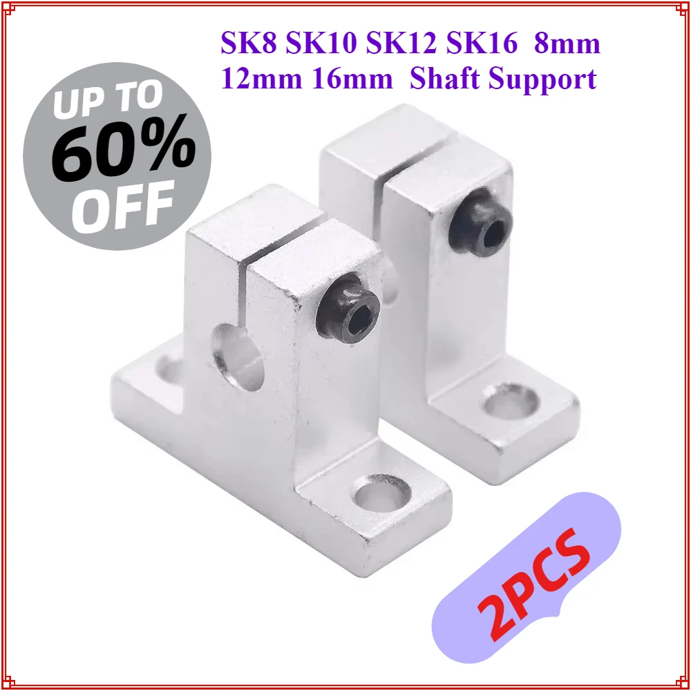 2pc SK8 SK10 SK12 SK16 SK20 SK25 SK30 SK35 SK40 8mm Linear Rail Bearing Shaft Support XYZ Table CNC Router SH8A 3D Printer Part