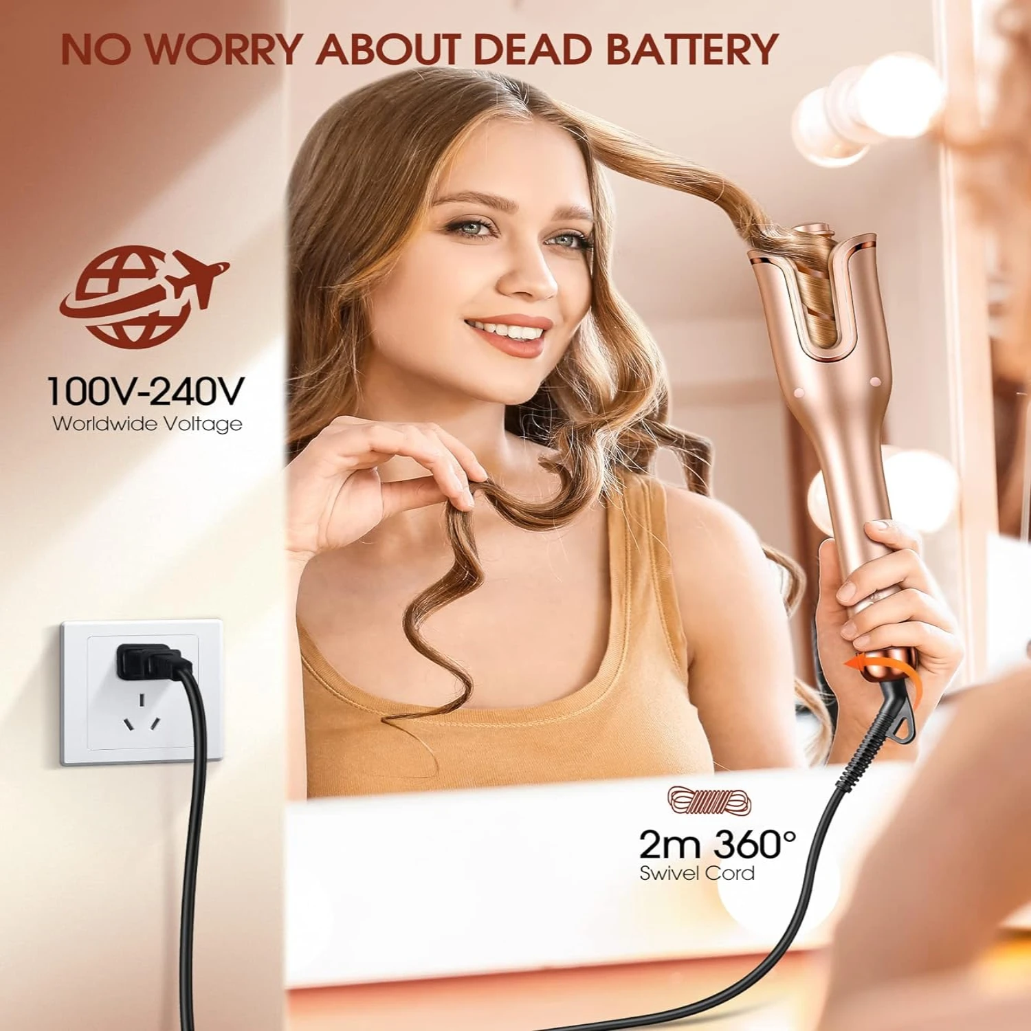 Achieve Effortless, Gorgeous, Professional Salon-Quality 1" Large Hair Curler with Advanced Anti-Static Feature - Perfect Every