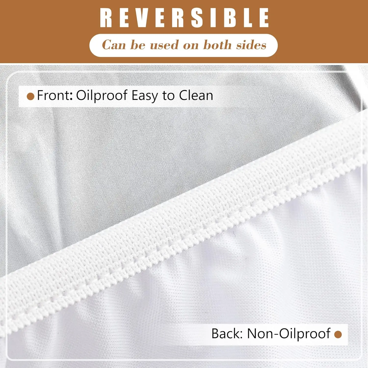 Round Vinyl Fitted Tablecloth Table Cloth Pattern Table Protector Wipeable Elastic Edge Oil Proof Waterproof for Patio Table