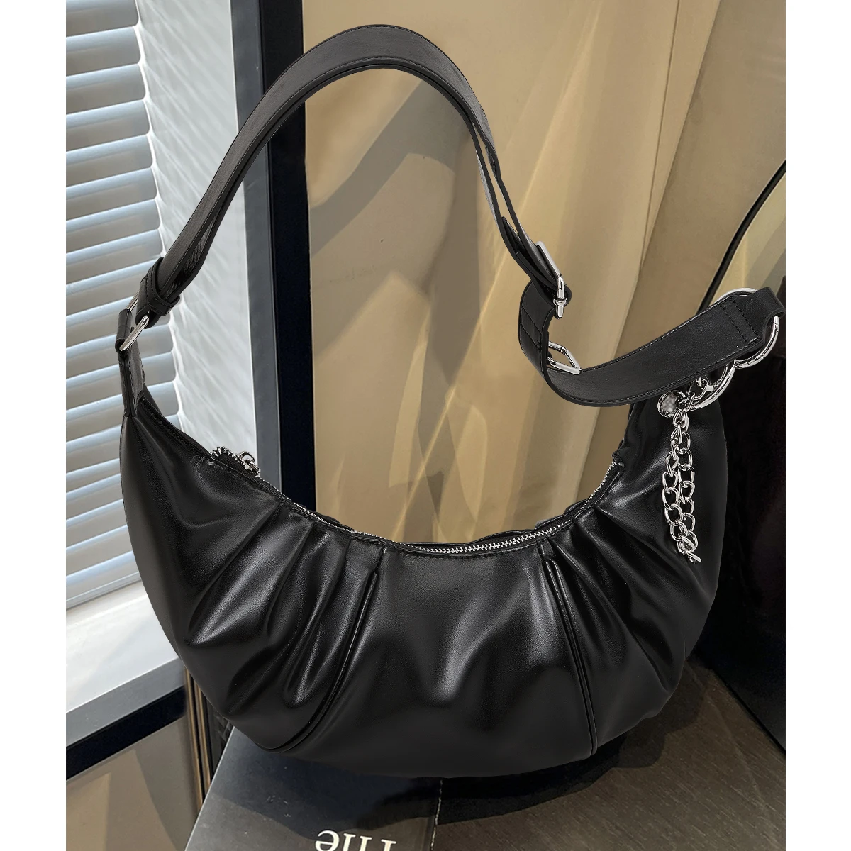 

SAFIYA Lady's Shoulder Bag PU Leather Crossbody Bag Casual Women Hobo Bag Female Underarm Purse Commute Office