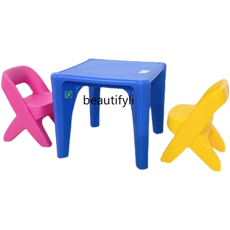 

Early childhood indoor home children's desks and chairs plastic learning baby writing desk