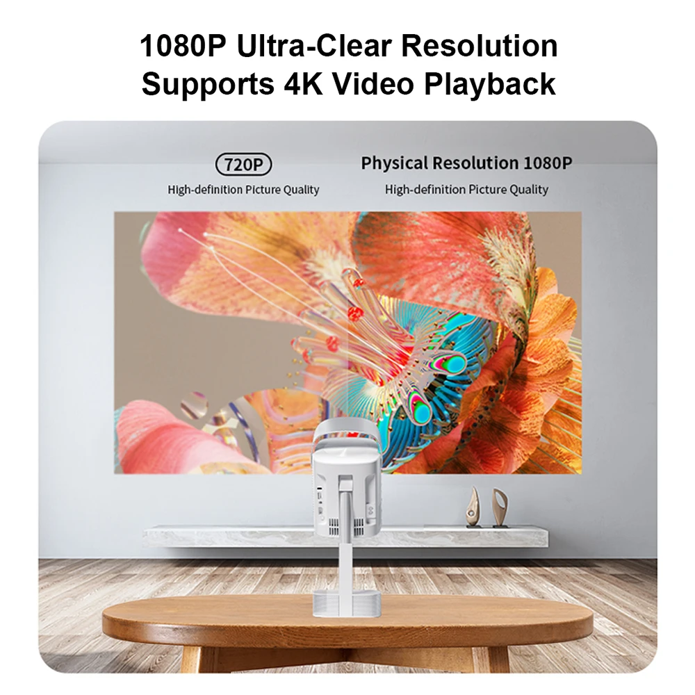 เอเวอรี่คอม YG627 มินิสมาร์ทโปรเจคเตอร์ 750 ANSI ลูเมน LED WIFI บีมเมอร์สนับสนุน 4K 1080P ลำโพงบลูทูธแบบพกพาลำแสงพร้อมขาตั้ง