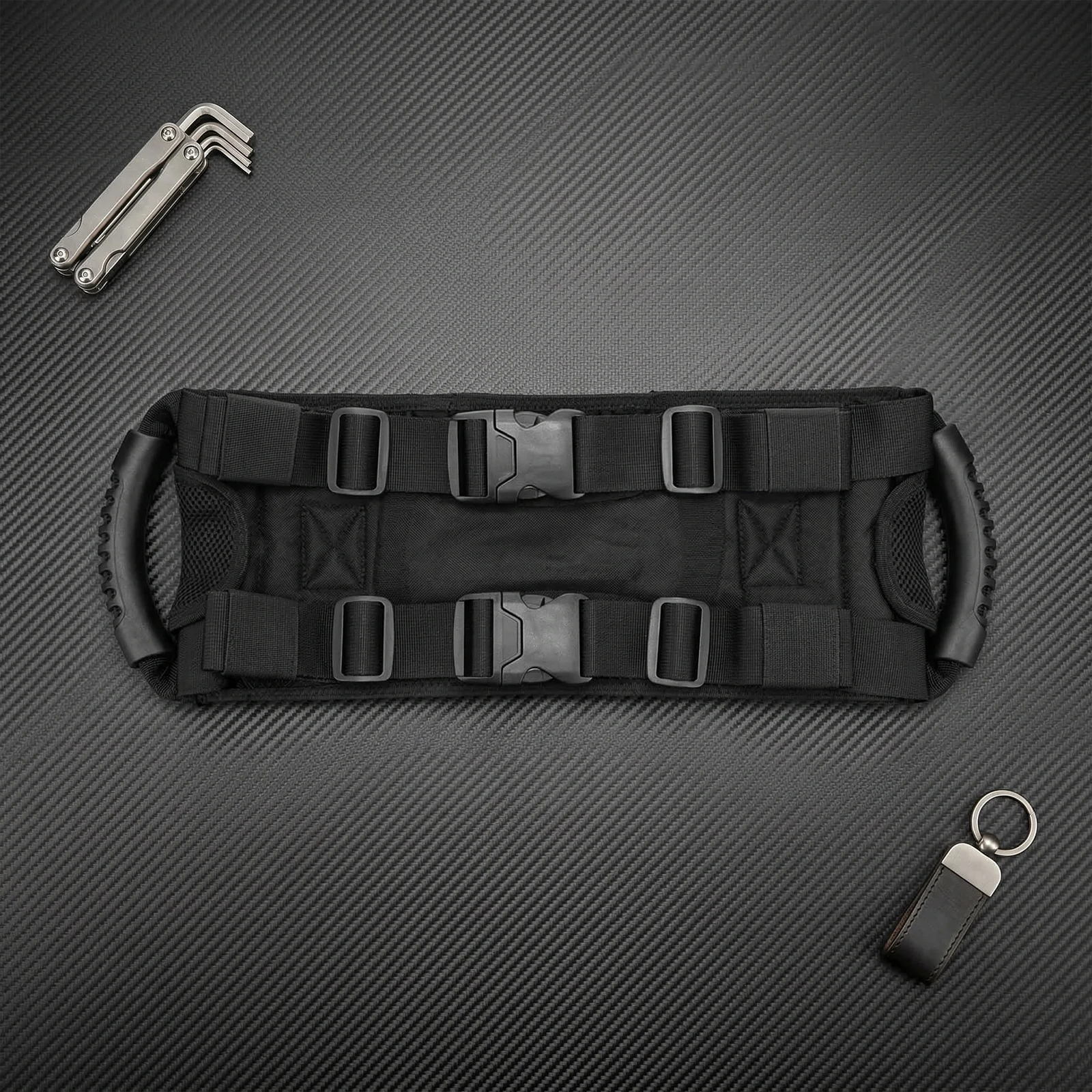 Universal Motorcycle Seat Belt Heavy Duty Rear Passenger Handle Suitable for All Ages Motocross Scooter Snowmobile