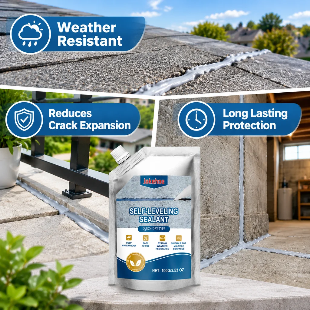 Concrete Crack Filling Agent Fast Self Leveling Sealant Quick Dry Waterproof For Concrete Tile Stone Roof Balcony Basement Joint