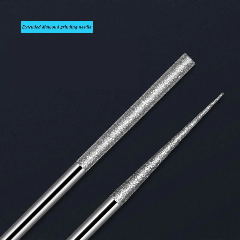 70/100mm Extended diamond grinding needle Conical/Cylindrical shape internal grinding rod Hard alloy grinding head D1.5~3.0mm