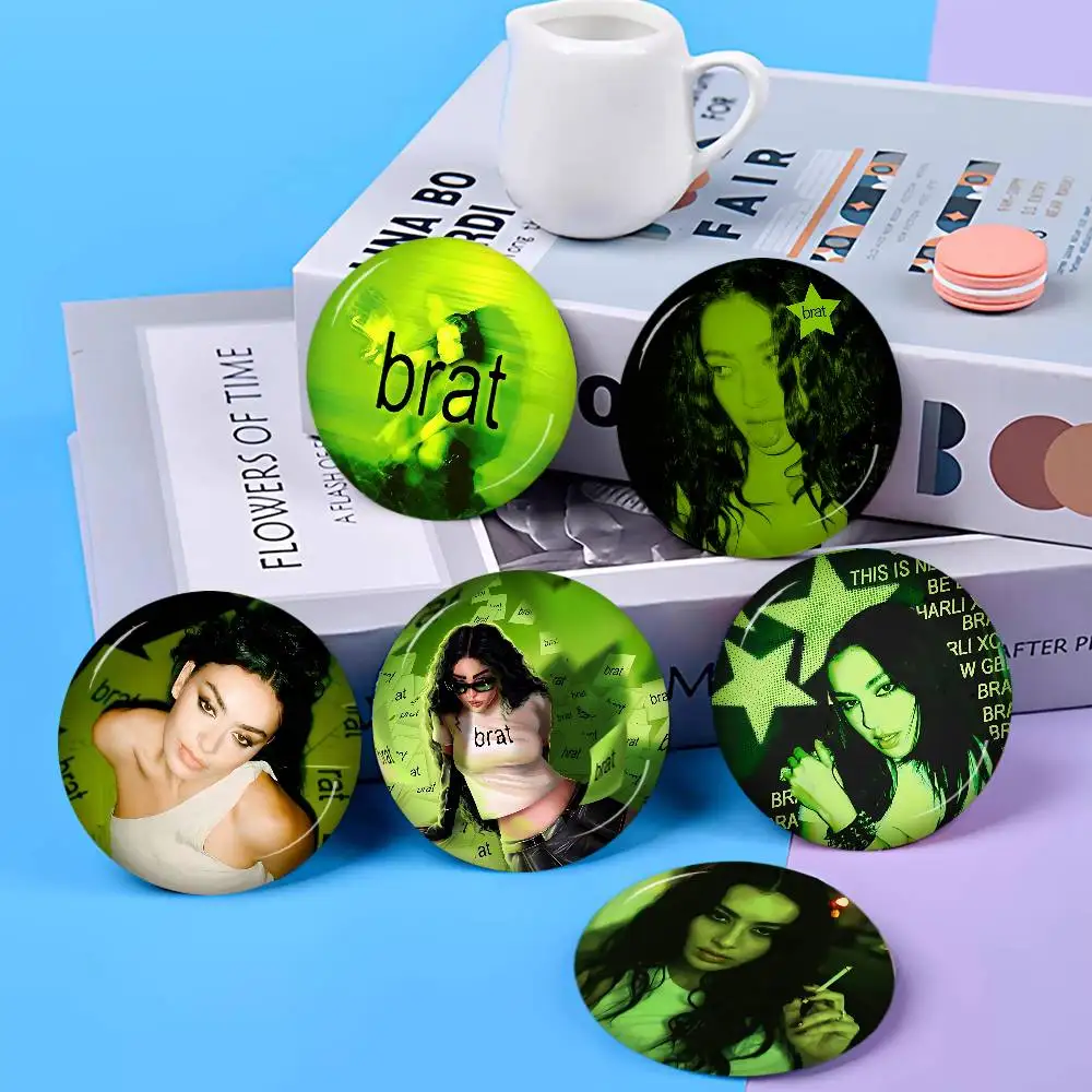 European and American Pop Singer Charli XCX Anime Brooches Cute Cartoon  Badge Jacket Jeans Lapel Pin Gift Accessorie
