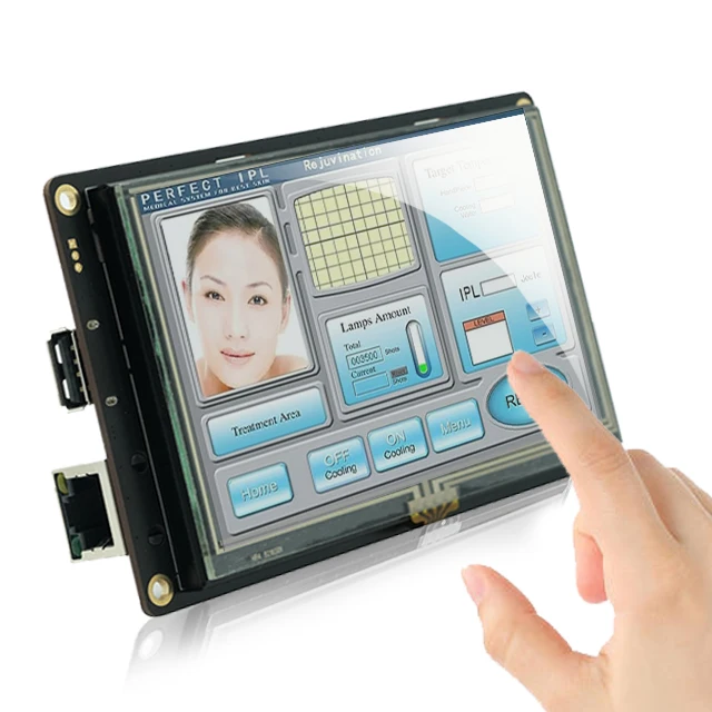 Industrial use TFT-LCD touch module with rs232, 7 800480 LCD display touch