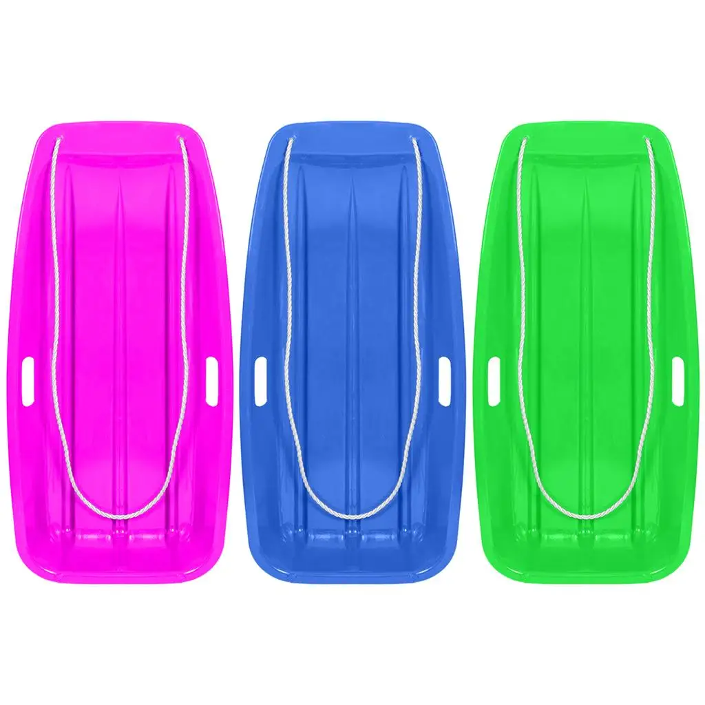 Snow Sled for Kids Adults Toboggan Sledge Pull Rope Luge Winter Toy Grass Sand Sliding Boat Board Ski Pad Flying Sleigh