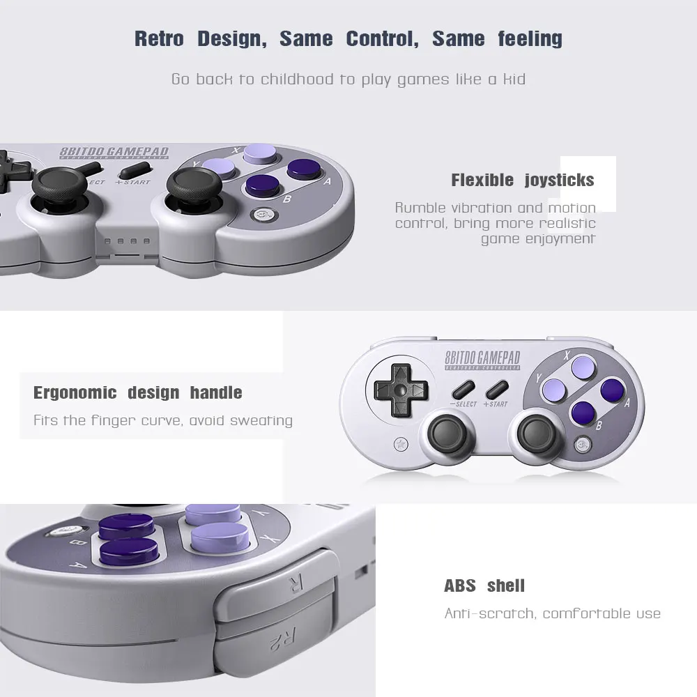 8BitDo SF30 Pro SN30 Pro Spielcontroller Kabelloser Bluetooth-Gamepad-Joystick für Windows Android MacOS Nintendo Switch NS2 Steam – Detail 35