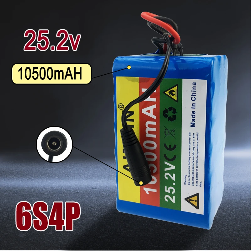 6S3P  25.2V 10500mAh Rechargeable 18650 Li-ion Battery Pack ,Built-in BMS+25.2V Charger