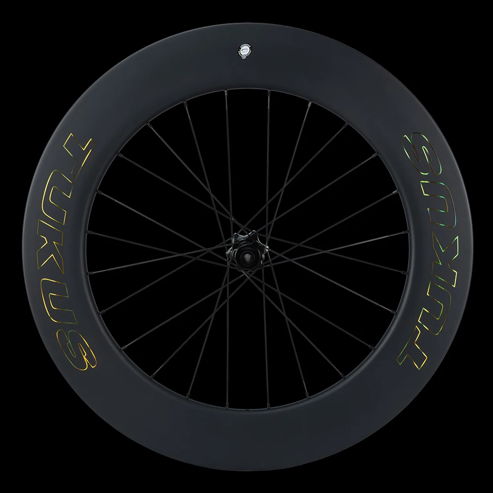 TUKUS 700C Track bike Carbon wheelset fixed gear flip flop 88mm deep 25mm width clincher tubeless bicycle wheelset
