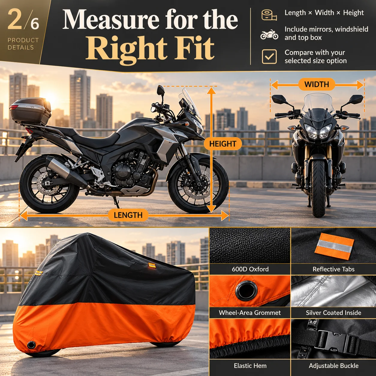For SUZUKI DR650SE 600D Oxford cloth universal motorcycle cover waterproof and tear-resistant storage bag