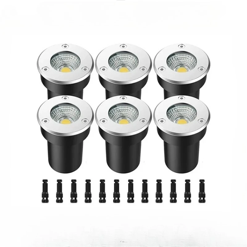 IP67 Stainless Steel LED Inground Light DC12-24V 3W/7W with Connector Outdoor Garden Deck Landscape Underground Spotlight