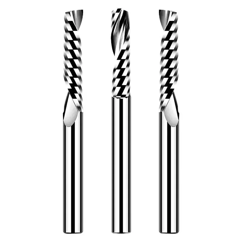 

HUAZHICHUN 3.175 Single-edge spiral milling cutter tungsten steel milling cutter acrylic PVC engraving machine tool head compute