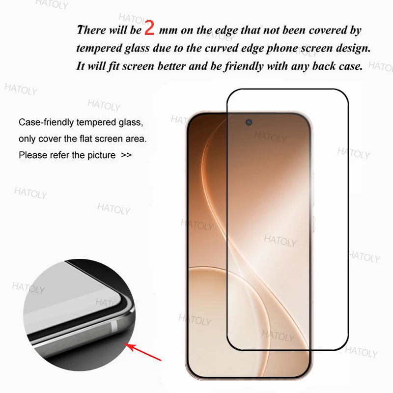 Protetor de Tela de Vidro Temperado 3/2/1PCS para Oppo Reno15 Pro Max, Cobertura Completa com Cola, Vidro Anti-Risco Reno15 ProMax