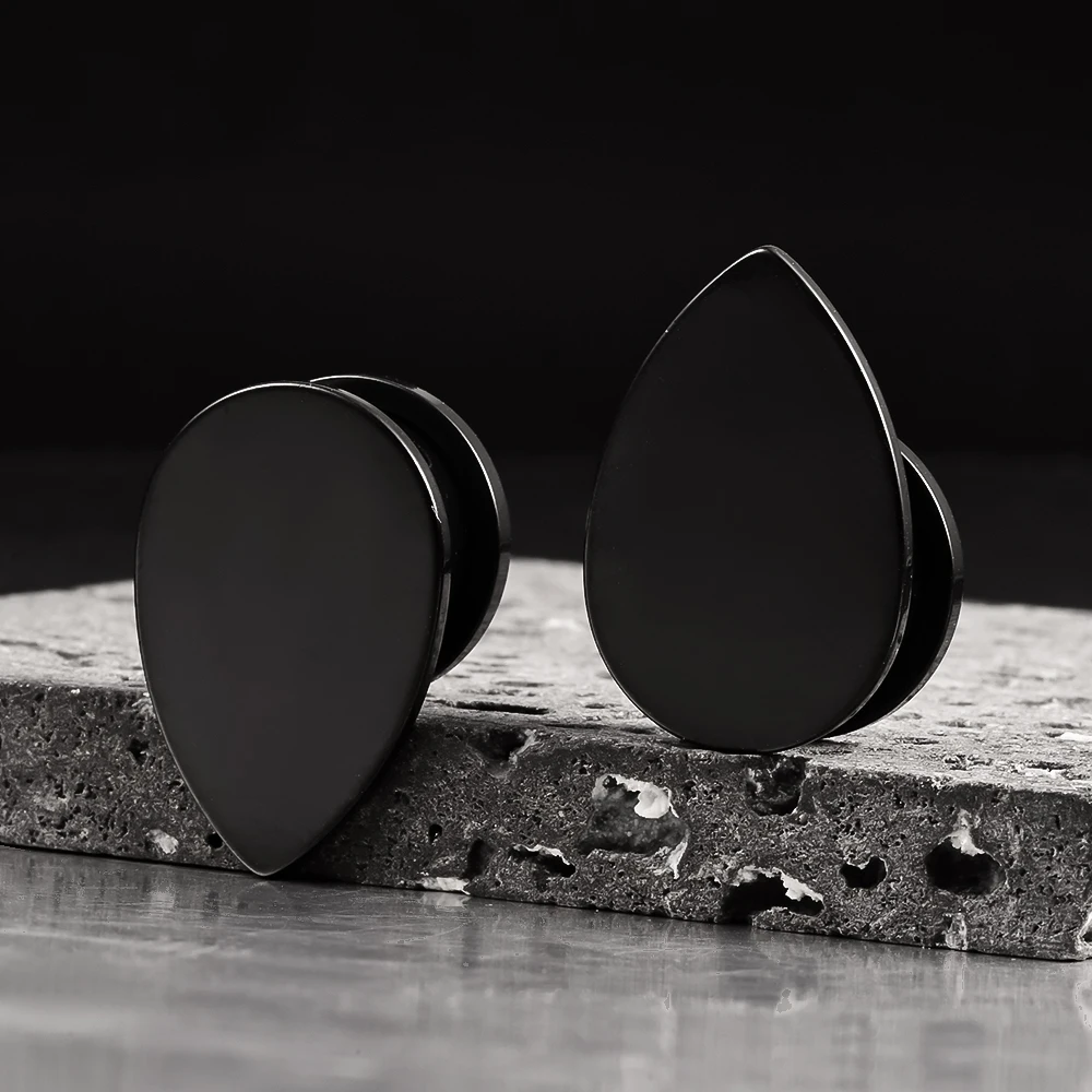Vanku 2PCS Fashion Teardrop Ear Plugs Tunnels For Women Body Jewelry Piercing Saddle Gauges Stretchers Ears Accessories