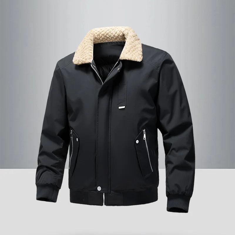 Invierno nueva moda de ocio Stand Collar engrosamiento abrigos de hombre 2024 mantener caliente a prueba de viento simplicidad sólido grande bolsillo Parkas hombre