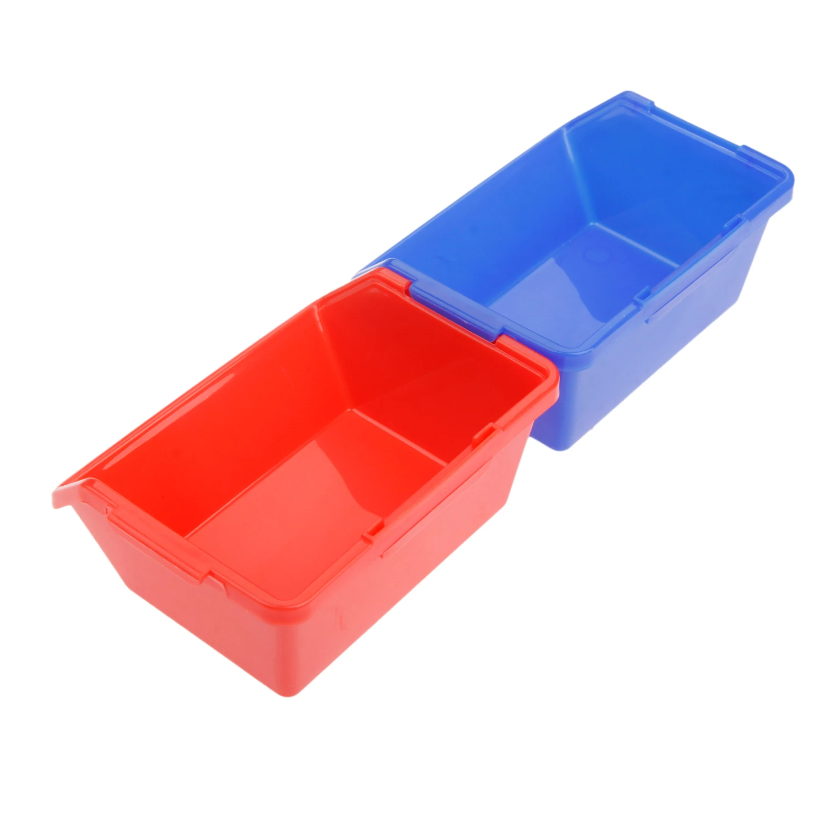 5pcs/lot Thick Plastic Box Stack Storage Bin Beveled Open Rack Hanging Back Interlock Combination Organizer Tool Component Case