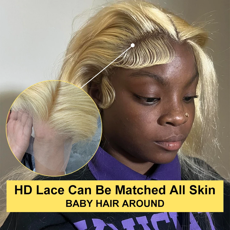 

30-34-дюймовый парик с водной волной и кружевной передней частью 13x6, из натуральных волос, с эффектом Body Wave, блонд 613, парик с кружевной передней частью 13x4 для женщин