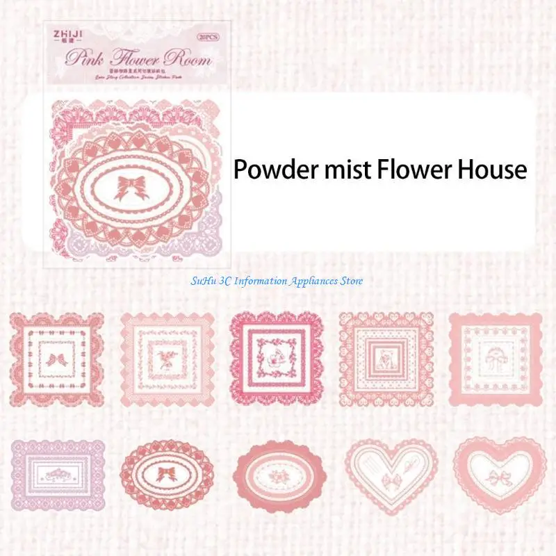 

20 Sheets Retro Sticker Decorative Sticker Scrapbook Sticker Landscape Sticker