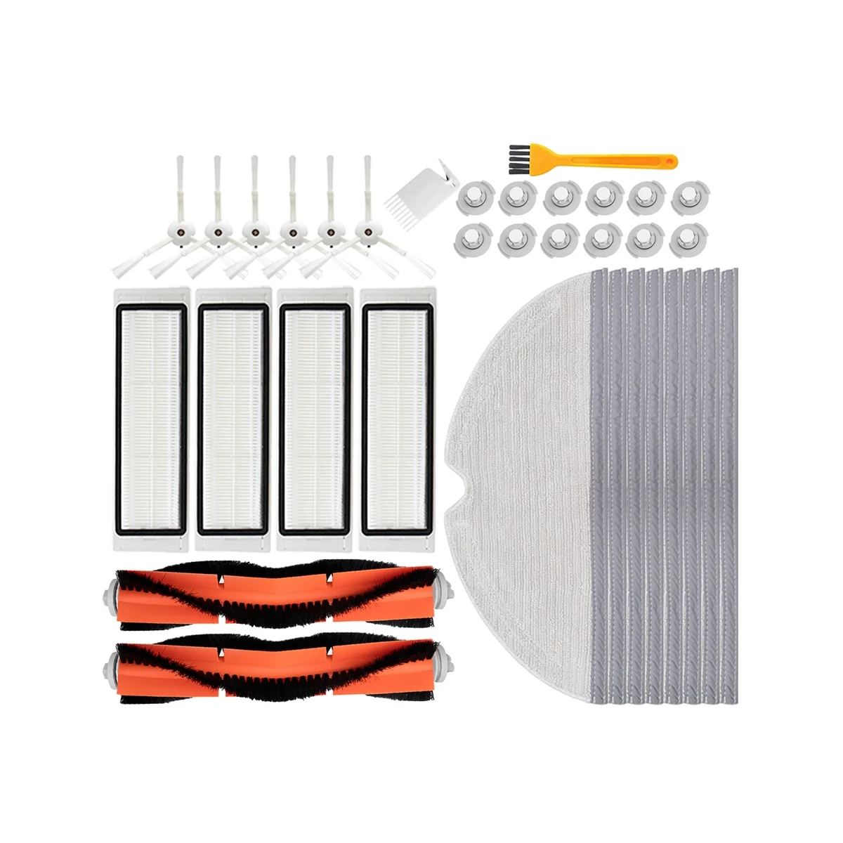 แปรงด้านข้าง + แผ่นกรอง HEPA + แปรงลูกกลิ้งสําหรับหุ่นยนต์รุ่น 1/2 สําหรับชิ้นส่วนเครื่องดูดฝุ่น S50 S55