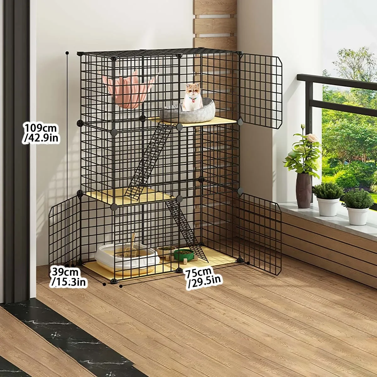 

Household Indoor Cat Supplies, Cat Cage, Double Layer with Toilet, Two Layers, Small Cattery, Cat Nest