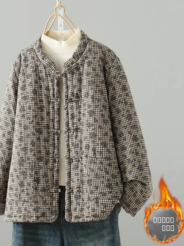 

Хлопковая верхняя одежда в стиле ретро Jaet Ladylike Straight Cut Long Sve round Ne Regular Thin Winter New Sle Hanfu Cotton Linen