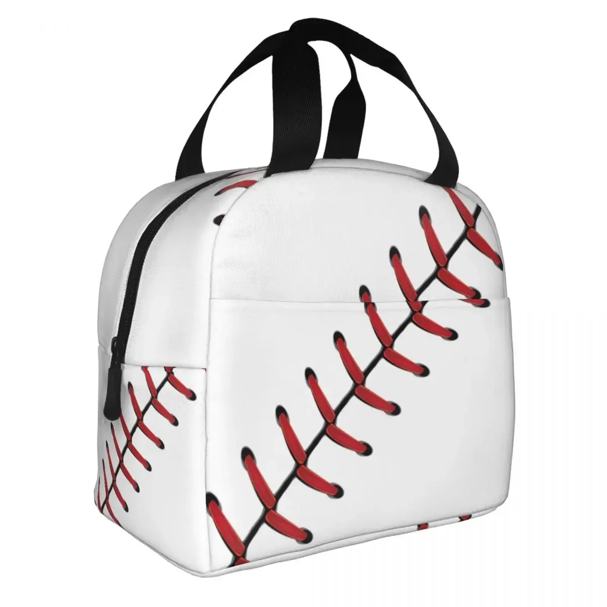 Custom Baseball Lace Lunch Bag Cooler Thermal Insulated Lunch Boxes for Women Children Work School Food Picnic Tote Container