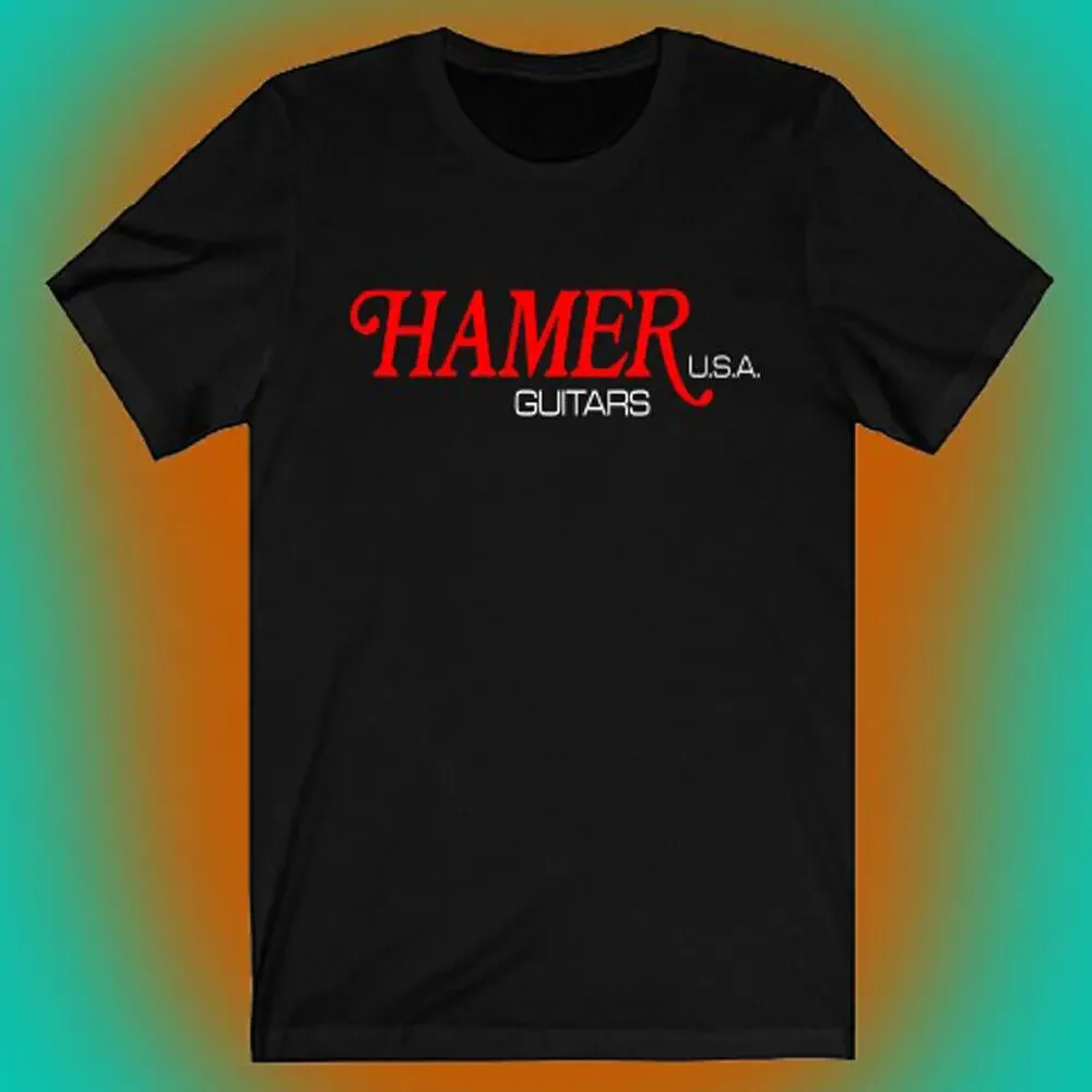 Hamer Guitars USA Men's Black T shirt Size S to 5XL