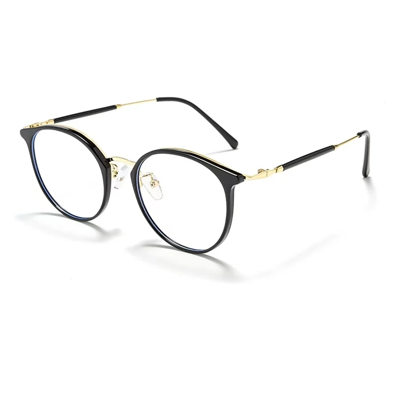 OLLYMURS جديد ريترو مستدير للرجال والنساء إطارات النظارات وصفة طبية بصرية موضة TR90 سبيكة نظارات كبيرة الحجم S22642