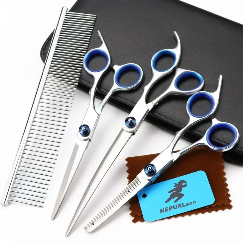 

5pcs/Set Stainless Steel Pet Dogs Grooming Scissors Suit Hairdresser Scissors for Dogs Professional Animal Barber Cutting Tools