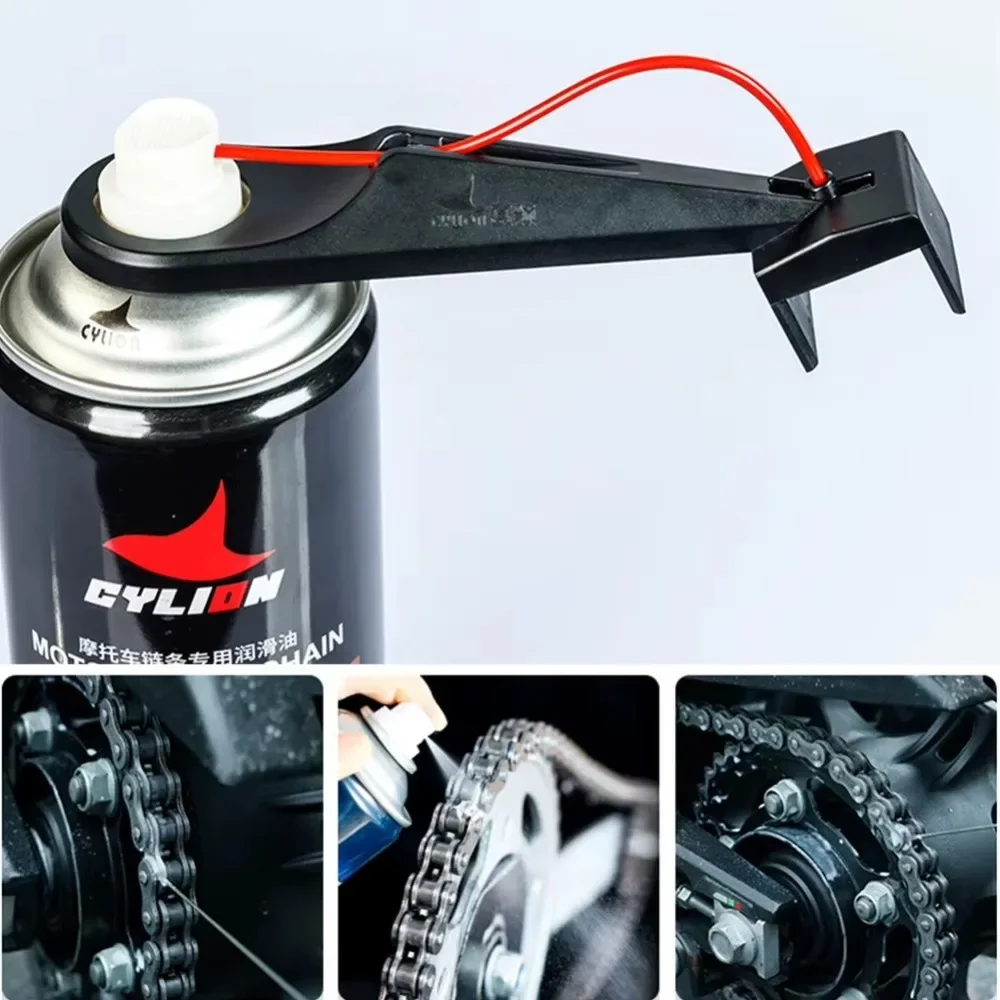 Bike Motorcycle Chain Lube Oiler Tool Mess-Free Chain Wax Chain Cleaner Attachment Lubricant Straw Holder Positioner Appli Tool