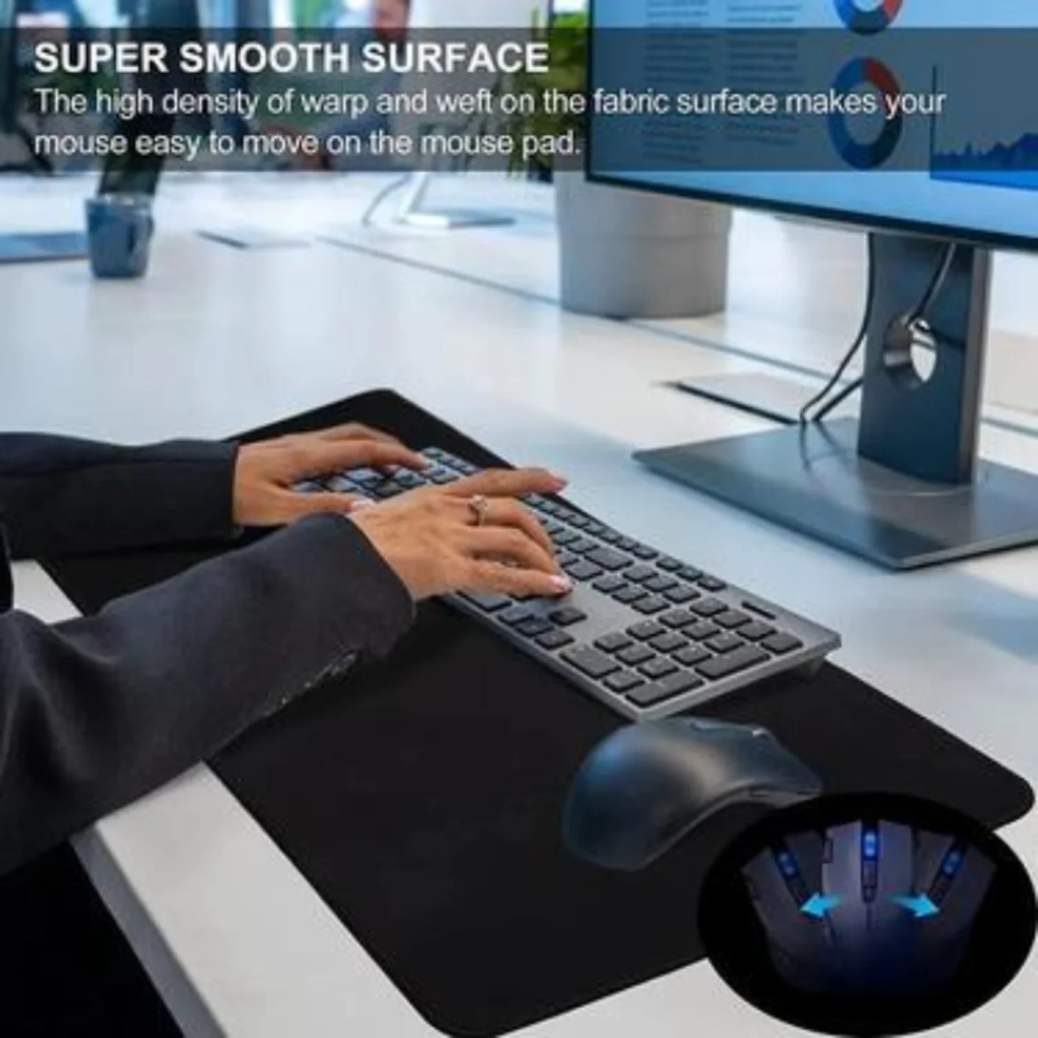 Cherry Blossom Mouse Pad  Large Office Desk Pad with Rubber Anti-Slip Surface