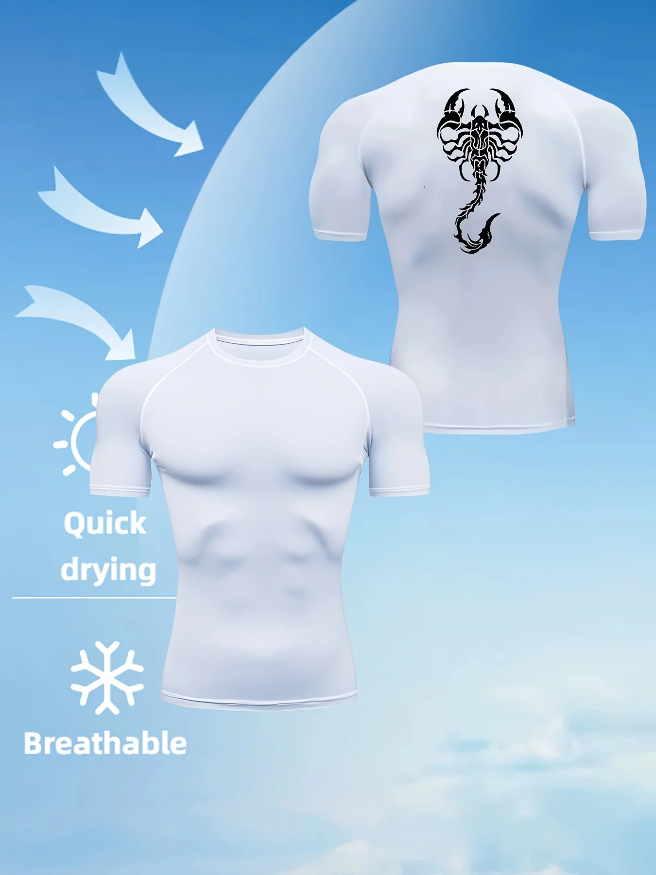 

Мужская быстросохнущая футболка — влагопоглощающая, впитывающая пот эластичная тренировочная футболка для фитнеса и бега