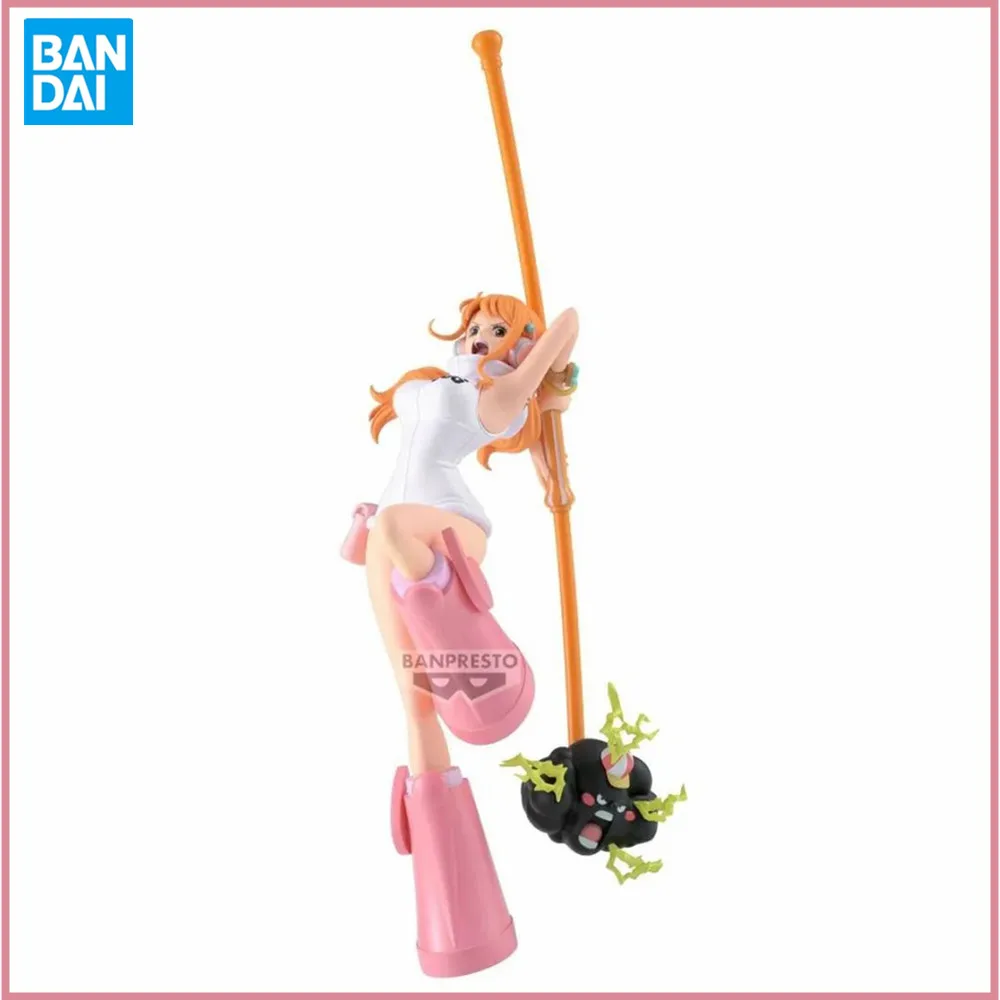 Bandai-Figura Anime One Piece, REGISTO DE BATALHA COLLECTION-NAMI, Estatueta Action, Modelo Colecionador, Brinquedos de Boneca, Original, 15cm