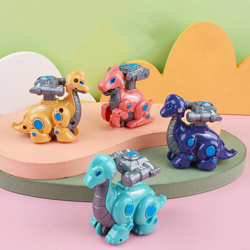 Cute Cartoon Press Press Mechanical Dinosaur Toy Car Grasp Training Inertia Pull Back Dinosaur Educational Children's Toy