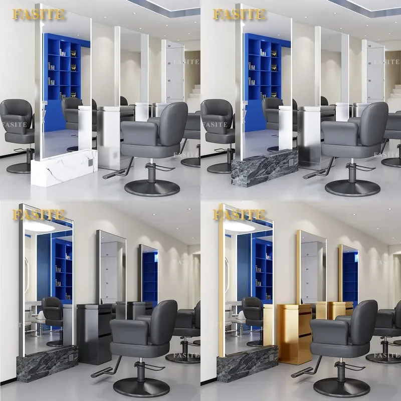 For Hair Double Sided Mirror Table Fashionable Simple Light Luxury Barber Shop Cutting Station Trendy Furniture