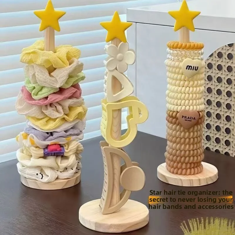 Star-shaped hair tie storage rack, desktop hair accessory organizer, hair rope dressing table shelf, hair accessory storage tool