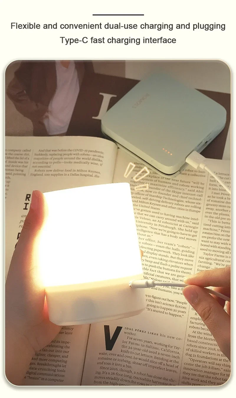 Led Night Lights Bedside Dimmable Charging Desktop Night Lamps Bedroom Bedside Lighting Decoration Touch Reading Led Table Lamps