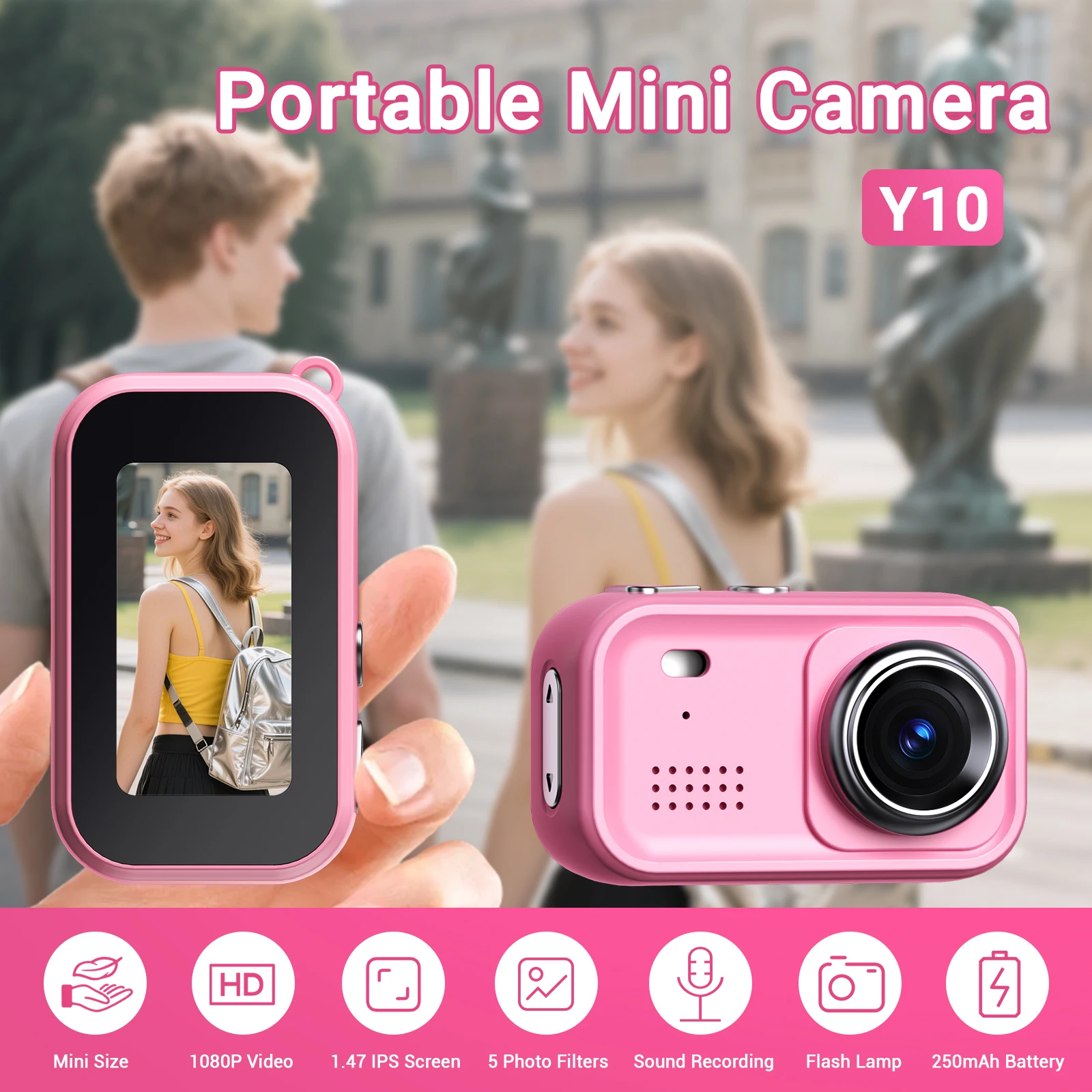 

AOERWEI 1.47" Kid's Camera Children Phone Educational Toys Baby Mobile Camera for Babies Birthday Gifts With 4 GB TF Card