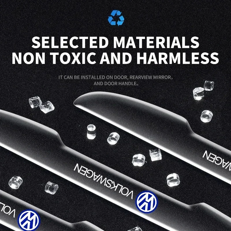 4PCS Transparent Car Door Anti-collision Protector Bumper Strip Sticker For Volkswagen VW Golf 4 6 7 GTI Tiguan Passat B5 B6 view 6