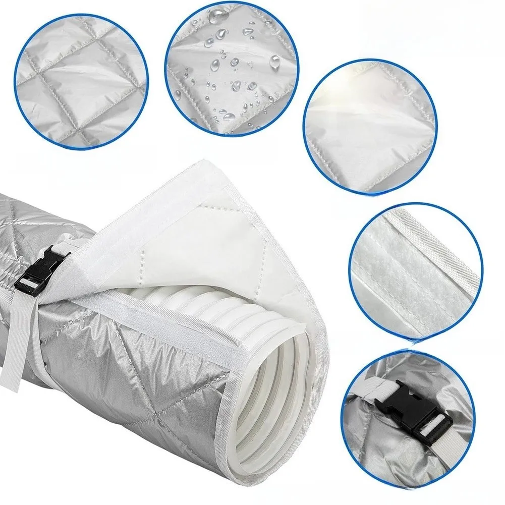 AC Insulated Hose Sleeve 58x150cm Portable Air Conditioner Hose Cover Weatherproof Rain Proof Hose Protector