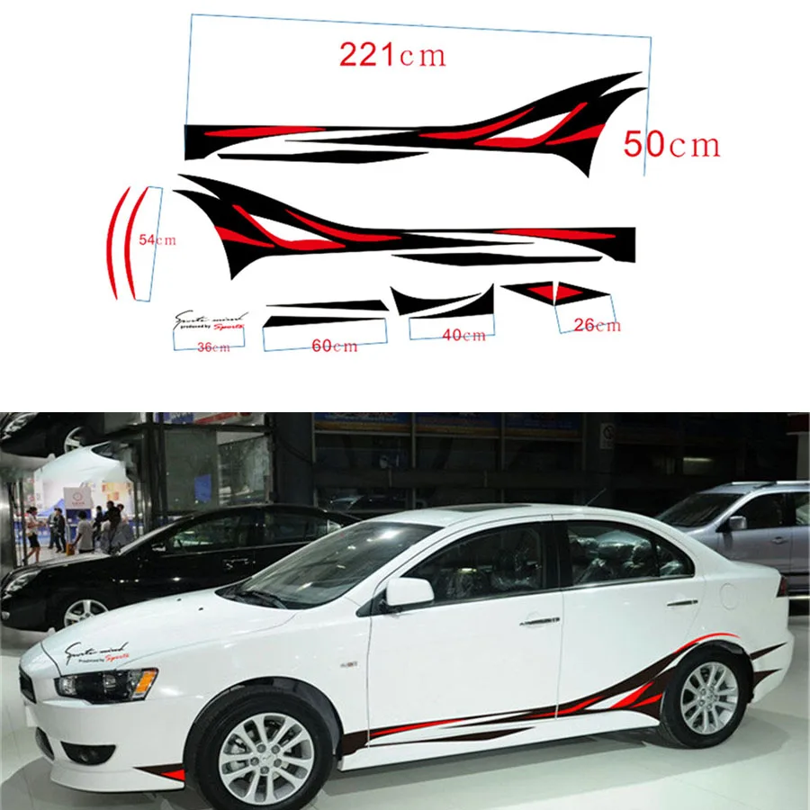 

1 Pair Flame Car Styling Vinyl Body Car Sticker Car SUV Body Sticker Side Hood Decal Free Shipping