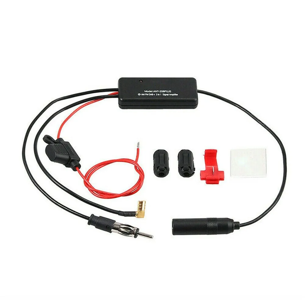 

1pc 3 In 1 DAB AM FM Car Antenna 582hz～1830hz 85-112MHz 179-240MHz DAB Splitter Radio Signal AMP Amplifier Booster