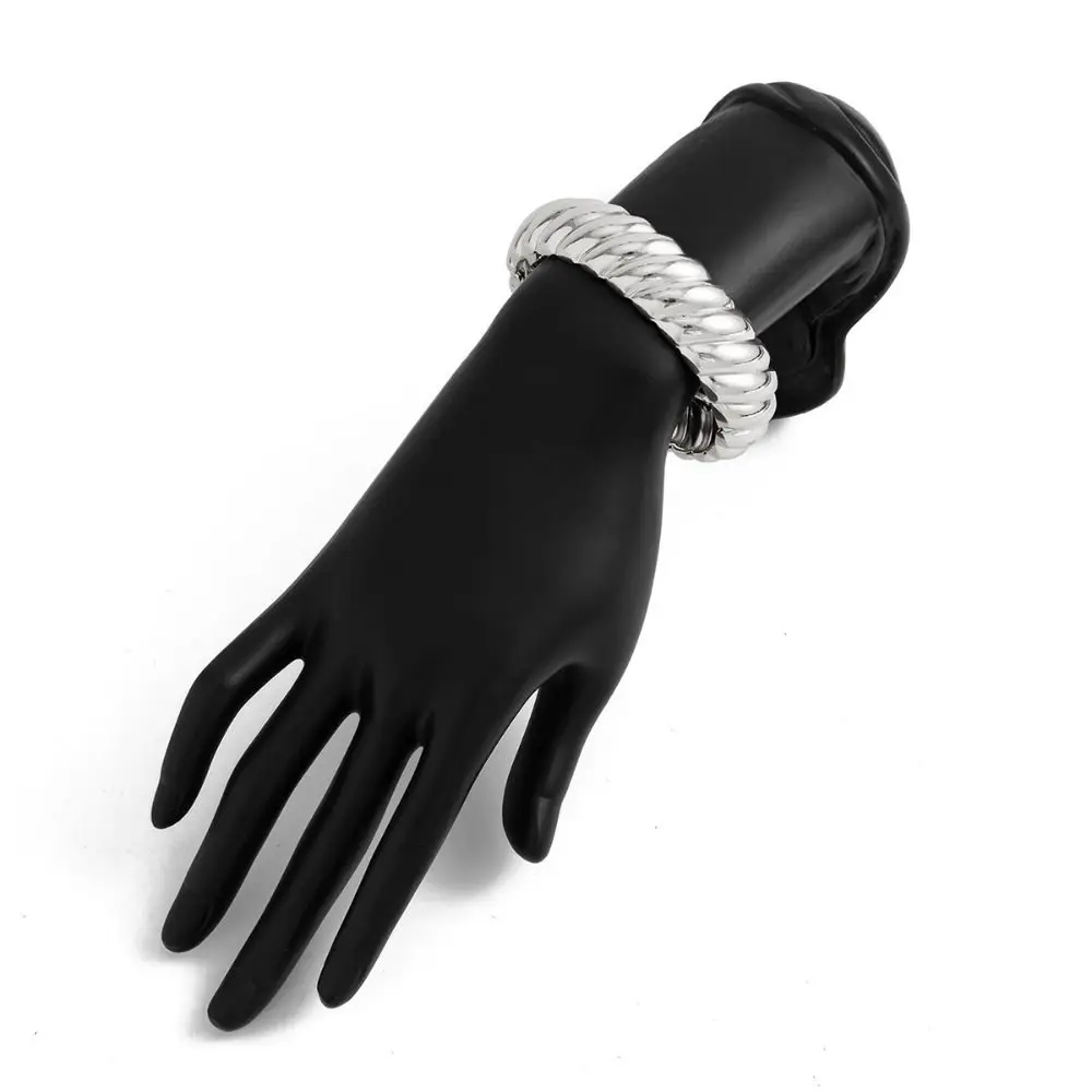 الهيب هوب موضوع سميك الملمس الإسورة الذهب الفضة الشرير الرجعية الربيع سوار بيان مجوهرات معدنية المرأة سوار اليد للجنسين #4