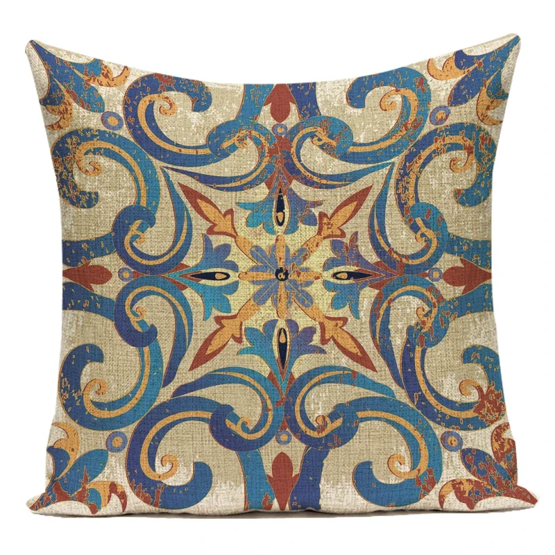 Boho Art Floral Pillow Covers Mandala Flower Home Decorative Abstract Pattern Cushion Cover Sofa Car Bed Throw Pillow Case