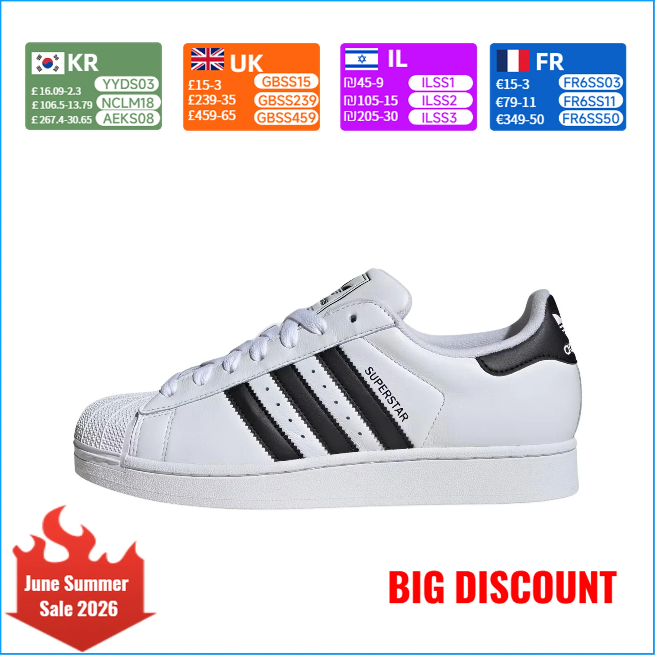 adidas Originals Superstar 2 Tênis de skate de cano baixo, confortáveis, minimalistas, com sola fina, duráveis, estilo unissex, branco IH8659
